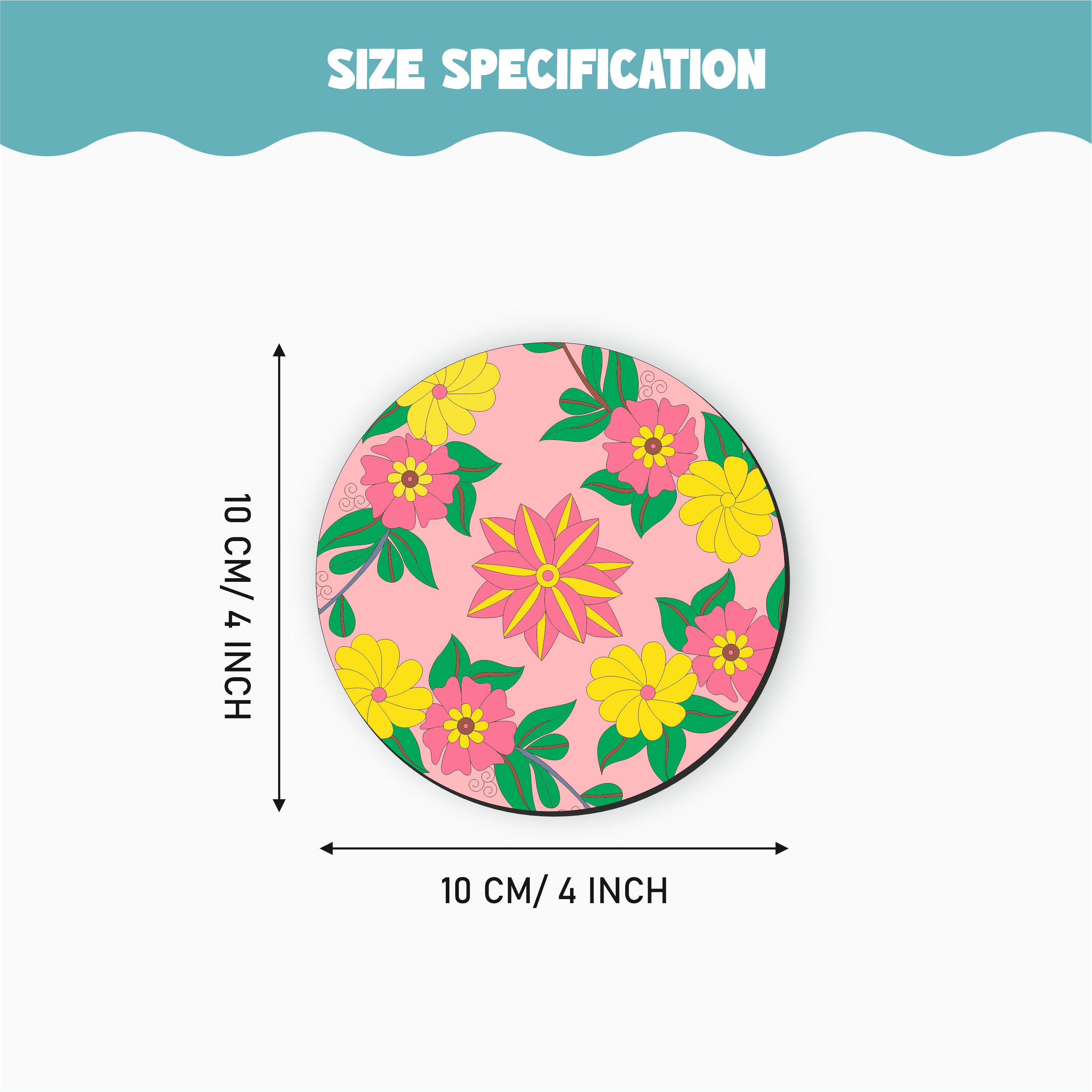 Nibras Magic Mandala Coaster Kit – Set of 6 Wooden MDF Coasters