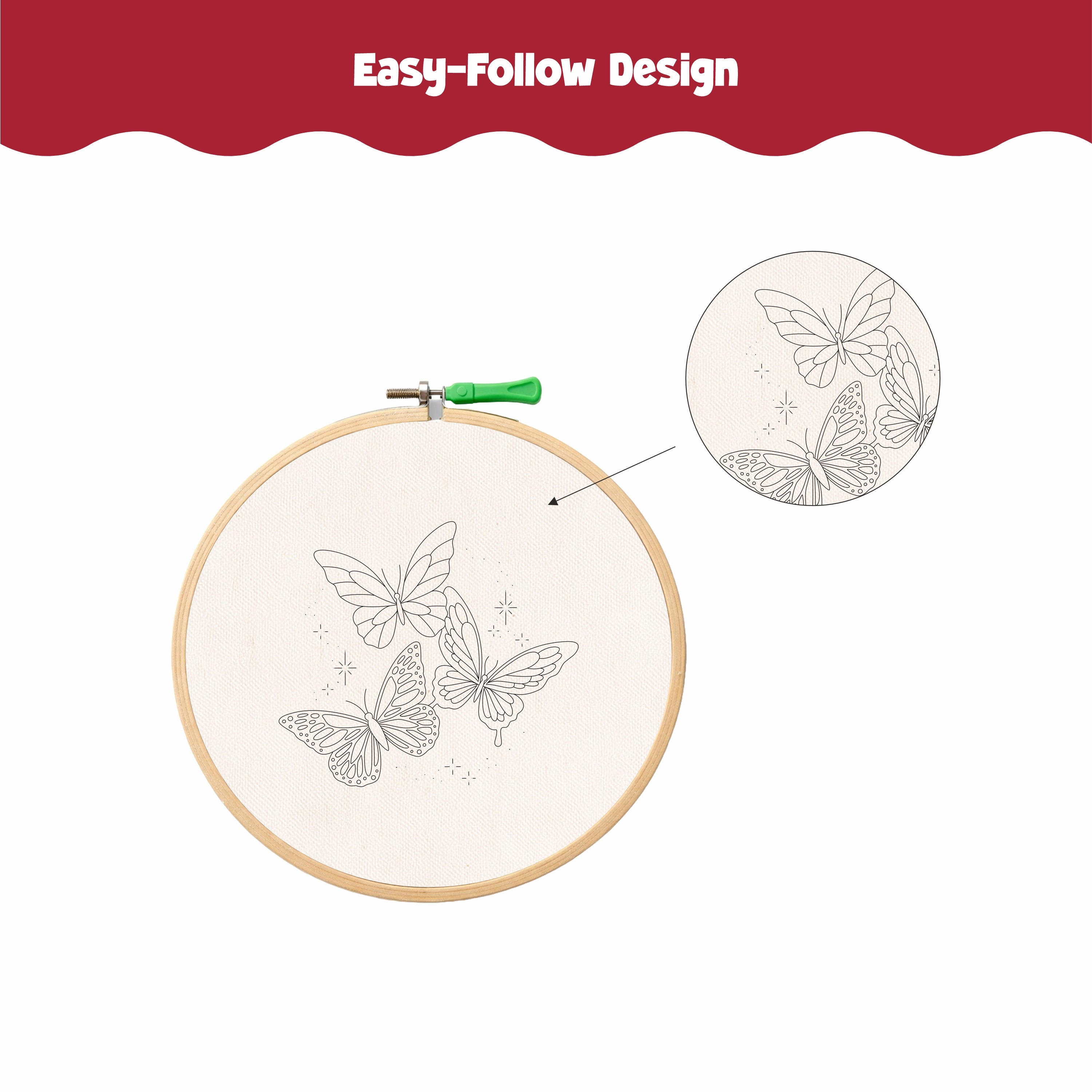 Nibras Embroidery Kit for Beginners – 2 Pre-Printed Floral Designs with Hoop, Threads, Needles & Instructions | DIY Hand Embroidery Starter Kit for Adults & Kids | Art & Craft Hobby Kit
