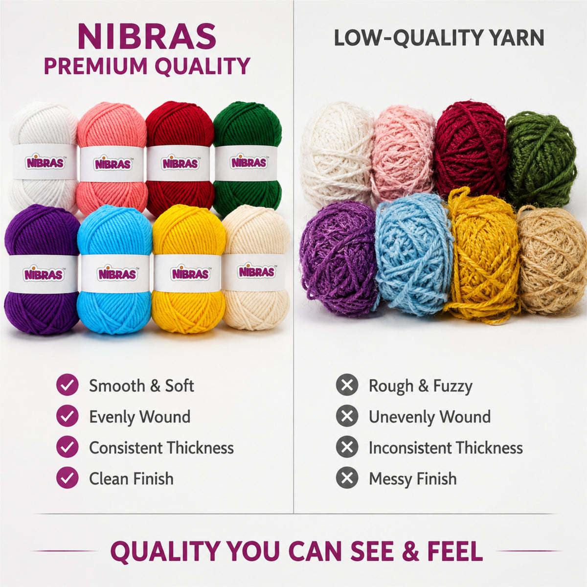 Nibras Crochet Kit with 8 Yarn Colors, Crochet Hooks & Accessories | Complete Crochet Set for Beginners & Adults